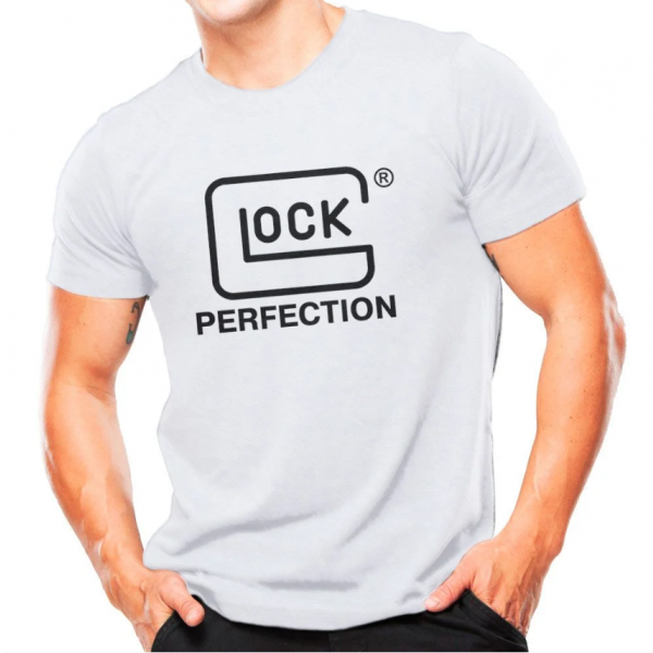 Camiseta Atack Militar Estampada Glock Perfection Masc - Branco/Preto