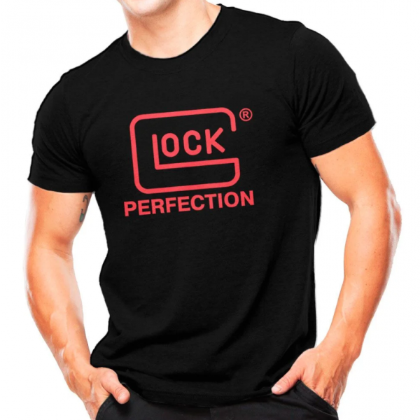 Camiseta Atack Militar Estampada Glock Perfection Masc - Preto/Vermelho