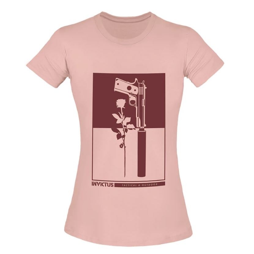 Camiseta Invictus Concept Gun & Flower Fem. - Rosa