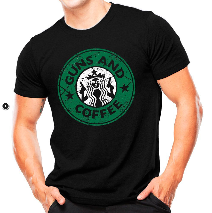 Camiseta Atack Militar Guns and Coffe - Preto