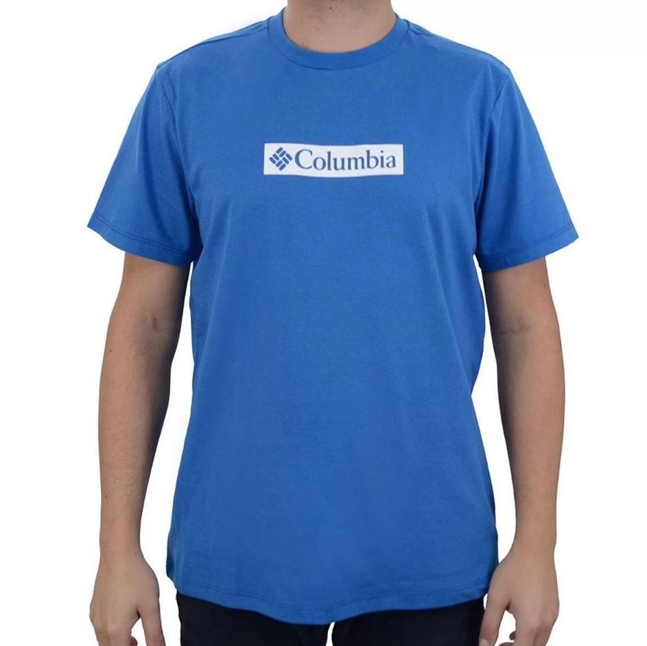 Camiseta Columbia CSC Branded Label Silicone Masc - Azul Claro